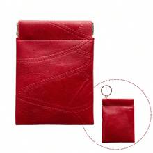 Ví da mỏng có khóa kéo đựng tiền xu, móc chìa khóa, thẻ, ví đựng tiền xu mini, quà tặng du lịch cho nam và nữ. - Nhiều màu - Xem 14