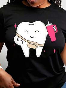 Camiseta Divertida de Dentista, Camiseta con Dientes Elegantes, Camiseta de Vida Dental, Regalos para Dentistas, Regalos de Navidad para Dentistas, Higienistas Dentales, Dentistas - Negro - Ver 6