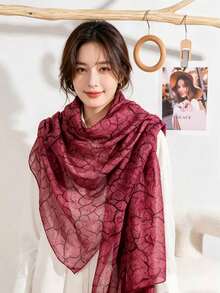 Khăn choàng nữ bằng vải cotton lanh in họa tiết kiểu Trung Đông, thích hợp sử dụng hàng ngày, khăn đa năng, chống nắng, nhẹ và thoáng khí. - Nhiều màu - Xem 10