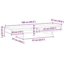 vidaXL Supporto Monitor Rovere Sonoma 100x27x15 cm Legno Multistrato - Multicolore - Visualizzare 8