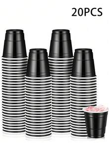 20 chiếc cốc mini dùng một lần, dung tích 2oz, màu hồng/vàng/đen, thích hợp cho tiệc tùng, dã ngoại, đám cưới, gia đình, văn phòng, đồ dùng tái sử dụng cho tiệc Ngày của Mẹ. - Nhiều màu - Xem 22