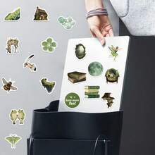 64 piezas Pegatinas de Arte Estético Estilo INS Verde para Funda de Teléfono, Monopatín, Portátil, Equipaje, Bicicleta, Etc. Útiles Escolares - 64 piezas - Ver 8