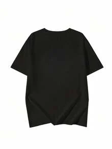 Camiseta de mujer 2026, cuello redondo, manga corta, estampada, corte holgado, estilo deportivo y casual, perfecta para verano, envío nacional. - Negro - Ver 2