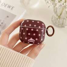 Minimalist Pink & Beige Star + Circle Earphone Case Suitable For Airpods 4th Gen, Cute Earphone Cover For Airpods 2/3/Pro 2/3, Korean Style Protective Case For Couples - Multicolor - View 9