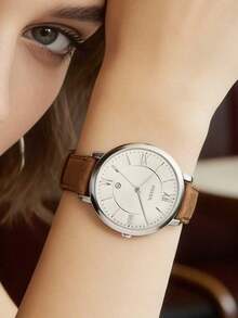 Fossil Women's Quartz Leather Three-Hand Watch, Stainless Steel Case/Glass Lens, Models: ES3487, ES3708, ES3793 - Coffee Brown - View 3