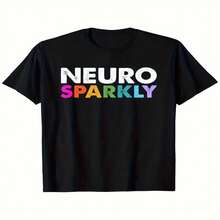 Camiseta brillante de neurodiversidad Neuro Sparkly SPED para la conciencia del autismo. Celebra la diversidad y permite que la amor florezca, asegurando que nadie se sienta aislado. Hecha con 100% pu - Negro - Ver 2