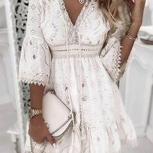 Women Midi Dresses - White - View 2