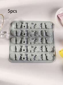 1/3/5pcs Cartoon Shaped Silicone Molds, Suitable For Candy/Chocolate/Cake Decoration Baking, Handicrafts, Easy Demold, Reusable Silicone Molds - Multicolor - View 15
