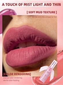 USHAS Pink Bow Mousse Lip Mud, Matte Lip Glaze, Long-Lasting Color, Silky Texture, 12 Shades Available With Lovely Bow Ornament, Great Gift Pick, Suitable For Daily, Party And Festival Makeup - #07 Warm Taupe - View 5
