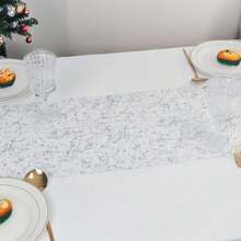 1 Roll Silver Glitter Gold Foil Mesh Table Runner, Suitable For Father's Day, Mother's Day, Independence Day And Other Holiday Occasions, Atmosphere Enhancement And Tabletop Decoration. - View 8