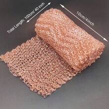 1 Roll Copper Wire Mesh For Hole Sealing, Pest And Rodent Control; 40 Inches X 4 Inches Fine Copper Wire Mesh For Rodent Control; Protect Plants; Copper Wire Mesh Roll For Indoor Areas, Garden Corners, Pipes, Etc. For Rodent, Pest And Bird Control - 1 Roll - View 2