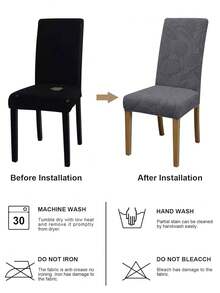 1pc/4pcs/6pcs/8pcs/10pcs Solid Color Milk Silk Chair Covers, Polyester Elastic Dining Chair Slipcovers, Home Decor Hotel Wedding Party Restaurant Chair Protectors - Grey - View 5