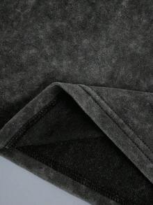 Moda 2026 Para Mujer, Camiseta de Algodón Casual de Calidad, Camiseta de Manga Corta Negra Lavada Retro para Mujer de Talla Grande, Estampado Gráfico, Cuello Redondo, Estilo Urbano Deportivo Casual, Camiseta Gráfica de Verano para Mujer. Camiseta Básica Unisex - Negro - Ver 4