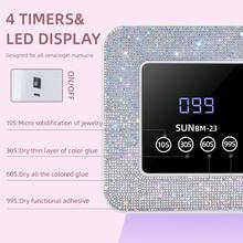 LIMEGIRL 鑽石美甲光療燈 36W UV LED 美甲烘乾燈 – 智能定時 10/30/60/99s 快速固化凝膠指甲油美甲機，專業 USB 美甲燈，適用於居家和美甲沙龍 - 彩色 - 查看 3
