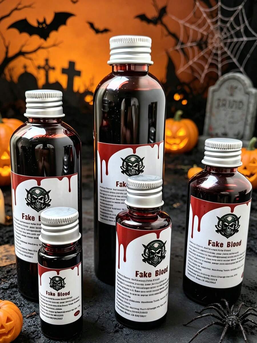 15/30/60/100/180ml 仿真血漿服裝道具配件，逼真吸血鬼殭屍 Cosplay 道具配件，惡作劇模擬假血，惡作劇道具。派對舞會惡作劇道具，適用於愚人節、萬聖節、聖誕禮物 - 彩色 - 查看 1