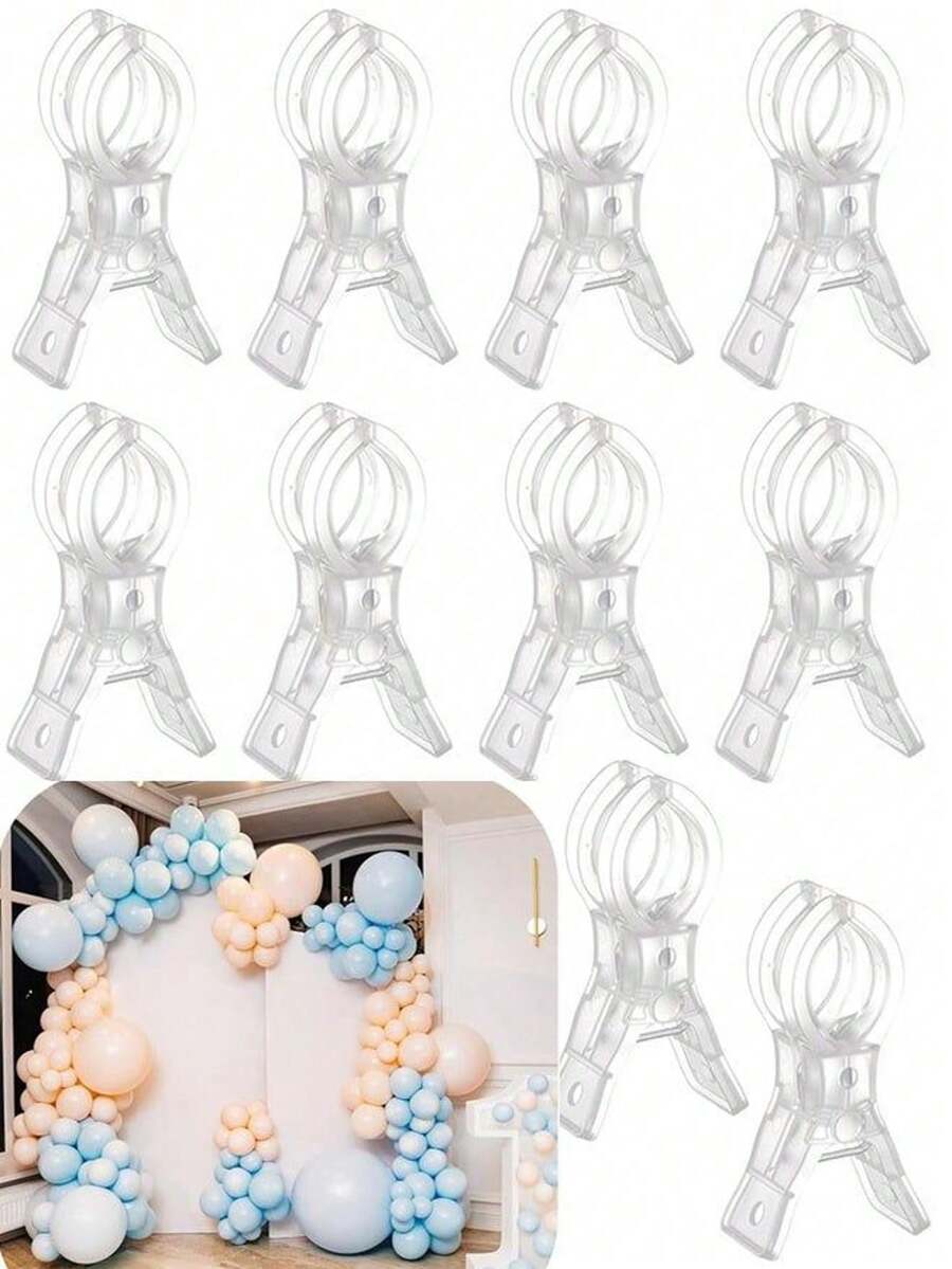 10pcs/5pcs/1pc Klip Lengkungan Balon Besar - Klip Pegas Plastik Bening 3,5 Inci Tugas Berat dengan Pegangan Ergonomis dan Alas Kokoh, Cocok untuk Perlengkapan Lengkungan Balon, Dekorasi Ulang Tahun, Kerajinan Tangan, Pertukangan Kayu, Studio Fotografi, Perlengkapan Kerajinan, Kipas Angin