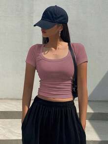 Camiseta Corta De Manga Corta - Rosa - Ver 3