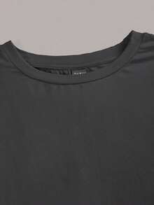 Set de 2 camisetas ajustadas de mujer de cuello redondo, de manga larga y unicolor, aptas para primavera y otoño - Multicolor 5 - Ver 5