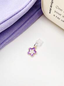 Purple Floral Dust Plug, Charging Port Stopper, Data Port Blocker For Lightning/Type-C/Android Phones, Wireless Earphones Dust Proof Plug - Multicolor - View 13