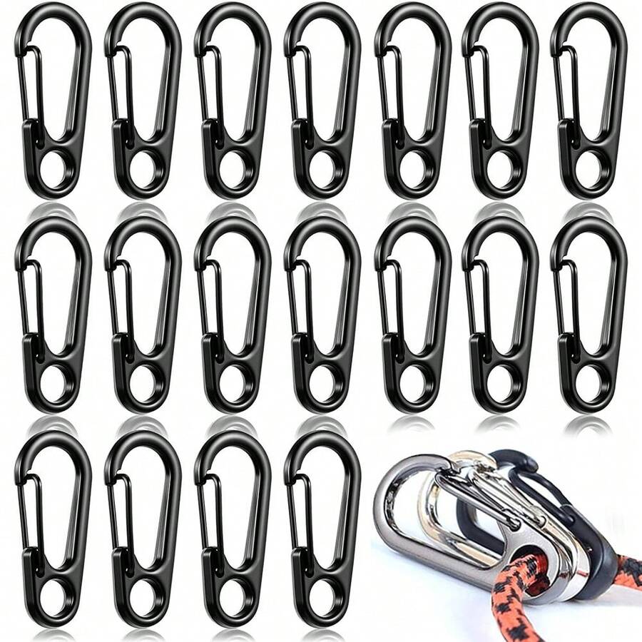 5/10/20 piezas Hebillas mini duraderas para exteriores, para camping, senderismo - Llaveros de mochila con resorte, accesorios de mochila, la mejor opción para entusiastas del aire libre, regalos prácticos - Multicolor - Ver 1