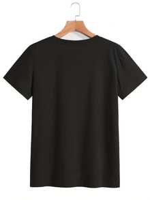 Camiseta de mujer con estampado de elementos profesionales de enfermería europea y americana - Negro - Ver 2