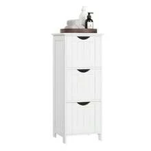 VASAGLE Armario de Baño con 3 Cajones, 30 x 30 x 81 cm, para Baño, Comedor, Sala de Estar, Cocina, Blanco Mate MBBC50WT - blanco - Ver 9