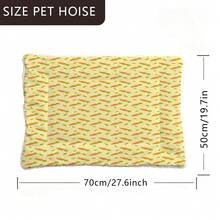 1pc Soft Pet Bed Pad With Minimalist Carrot Pattern, Washable Dog Crate Mat Suitable For Small/Medium/Large Dogs, Reversible Cat Bed Mat, 4-Season Use - Multicolor - View 6