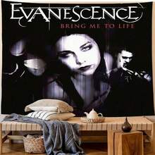 Rock Band Style Black Wall Tapestry, Polyester Wall Hanging For Bedroom Living Room Dorm Decor - B - View 4