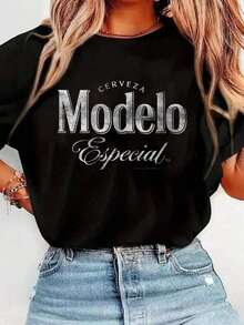 Camiseta de algodón% para mujer, oficialmente licenciada, modelo especial, estilo casual, con cuello redondo, camiseta de verano para mujer, corte holgado, lavada, de manga corta, estilo urbano, unisex, para primavera/verano/otoño, atuendo para el Día de San Valentín, atuendos de verano - Estilo urbano vintage, unisex, holgada, de algodón, de manga corta y cuello redondo. - Negro - Ver 7