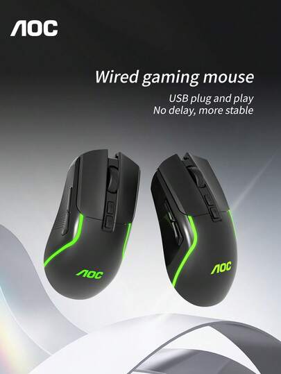  AOC Wired Gaming Mouse RGB, 8000 DPI Programmable USB Gamer Mouse With 7 Buttons And Ergonomic Design For PC Laptop Gaming
