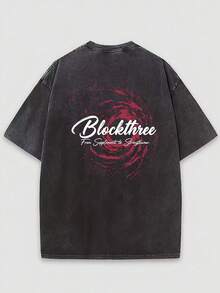 Camiseta casual vintage cómoda y lavada para mujer, camiseta de manga corta con cuello redondo,% algodón lavado y versátil para hombre, adecuada para uso diario y atuendos de, estilo unisex. - Negro - Ver 1