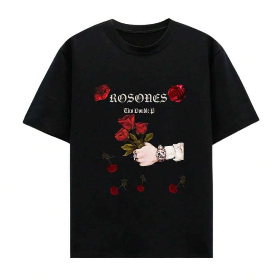 Camiseta Vintage Tito Double P – Diseño Gráfico Rosones, Ropa Urbana Mexicana, Camiseta, Sudadera, Hoodie - Negro - Ver 1