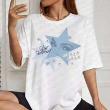 Ropa Curvy En Oferta Y  Camiseta De Colores Brillantes De Zombies 4 Nova, Camiseta Freya Skye De Procesamiento Silencioso, Festival De MúSica Star Arrangement 2026, Camiseta Zombies Dawn Vampire 2026, Blusas Para Mujer, Tops, Blusas Curvy Para Mujer, , Vestidos De Mujer, Y2K, Blusas Blancas, DíA De La Madre, Pascua, Blusas Casuales Para Mujer. Camisetas Para Mujer Y2K - Blanco - Ver 6