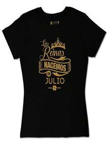 1WEN T-shirt,Playera cumplea?os mujer personalizada las reinas. Camisetas personalizables para mujeres - Negro - Ver 1