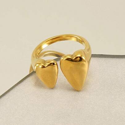 Manufacturer Wholesale Of New European And American Fashion French-Style Rings, Unique And Versatile Irregular Titanium Steel 18k Women's Rings