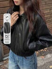 Chaqueta vintage nueva de primavera, estilo corto, ajuste regular, adecuada para mujeres, prenda exterior para el Día de San Valentín - Negro - Ver 7