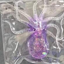 Kawaii Glitter Octopus Squishy Fidget Toy For Stress Relief & Desk Decor - Blue - View 11