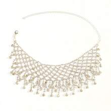 1 chiếc vòng cổ tua rua lưới dành cho nữ, thích hợp để đeo hàng ngày. - Bạc - Xem 6