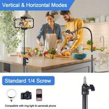 Giá đỡ gậy tự sướng dạng ống lồng chuyên nghiệp 63 inch | Được trang bị gậy tự sướng dạng ống lồng linh hoạt 35cm + Giá đỡ điện thoại đa năng + Bluetooth | Có thể xoay 360 °, tương thích với máy ảnh/điện thoại/máy ảnh thể thao | Quay phim Vlog du lịch tại chỗ | Thiết kế di động có thể gập lại | Chân đế đa năng di động | Chịu lực mạnh mẽ - màu đen - Xem 7