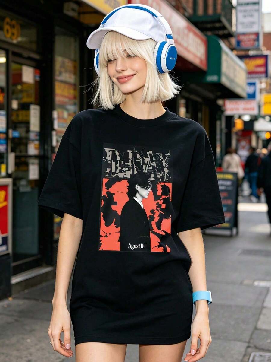 Camiseta de manga corta con cuello redondo suave y casual de verano para mujer, tops para salir, algodón, vintage, estilo callejero europeo y americano, casual deportivo, estilo unisex, estilo casual urbano, tops bonitos, Gen Z, curvy, ropa Y2K, camisetas divertidas, tops para damas, conjuntos de vacaciones para mujer, top lindo, camiseta gráfica, conjuntos de primavera, camisetas holgadas, ropa de calle retro, estilo de los 90, estilo de los 2000, subcultura, top negro, tops blancos, atuendo de fiesta de los 90. Negro - Blanco - Ver 1