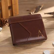 1pc Customized Genuine Leather Wallet, Father's Day Gift, PU Leather Wallet, Gift For Father/Grandfather/Husband, Thanksgiving Gift, Personalized Men's Wallet, Dad's Birthday Gift, Gift For Him, Christmas Gift - Brown - View 6
