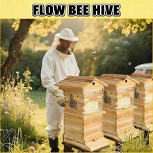 Automatic Self-Flow Hive Beehive Kit With Honey Spout And Observation Window, Full Wooden Beehive Box Set For Hobbyist Beekeepers,Backyard Gardens - 預設 - 查看 8