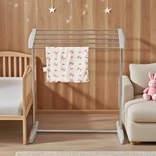 1pc Durable Freestanding Clothes And Towel Drying Rack - Small Floor-Standing Single-Tier Laundry Rack For Balcony And Indoor, Movable Hanging Clothes Rack, Multi-Function Washing Rack For Indoor And Outdoor Use - Multicolor - View 6