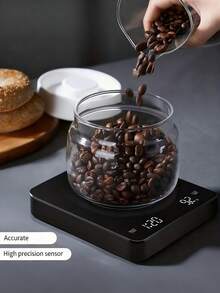 [Utensilios de cocina talla grande vendidos] Una báscula de cocina esencial con un diseño elegante, ligero y portátil. Incluye funciones de tara/cero, cambio fácil de unidades y un temporizador integrado. Funciona con batería. - Báscula de cocina - Ver 1