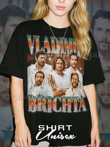 Vladimir Brichta Bootleg Shirt, Vladimir Brichta Retro Tees, Vladimir Brichta Vintage Tshirt, Davi, Armando, Roberval, Vladimir Brichta - Negro - Ver 1