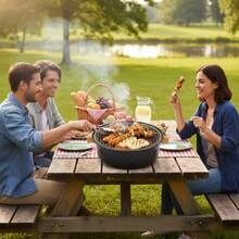 Portable Mini Outdoor BBQ Grill With Thickened Grill Rack, Indoor Charcoal Grill For Camping, Home Backyard Party, Holiday Gathering Essential - A - View 3