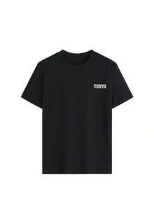 Minimalist.1pac.100%Cotton.New Simple And Fun Summer Casual T-Shirt With Racing Car Print, Short Sleeves, Round Neck, White, Versatile As - 黑色 - 查看 6