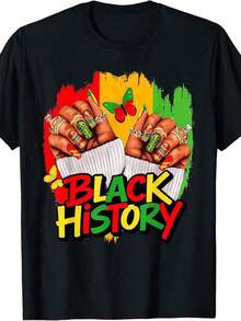 Camisetas Casuales para Mujer, Camiseta del Mes de la Historia Negra para Mujer, Camiseta Afro Africana, Camiseta para Mujer, Estilo Y2K, Camisetas de Moda de Verano, Conjuntos y Tops Casuales de Streetwear - Negro - Ver 6