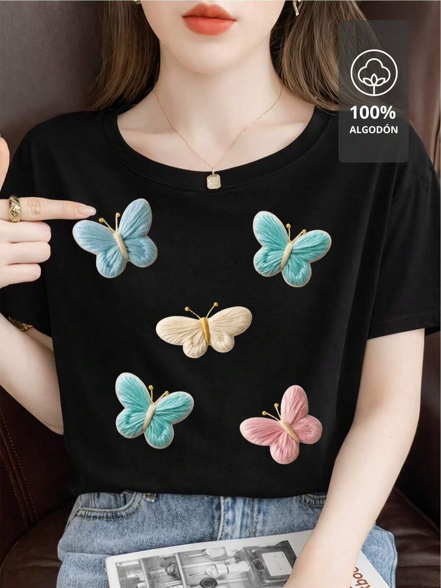 Camiseta EDICIÓN COLOR MARIPOSA| 100% - Negro - Ver 1