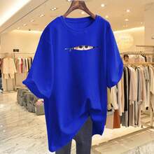 Women's Casual Printed T-Shirt, Short Sleeves, Round Neck, Spring/Summer Urban Fashion Unisex T-Shirt. QUQM - Màu xám đen - Xem 10